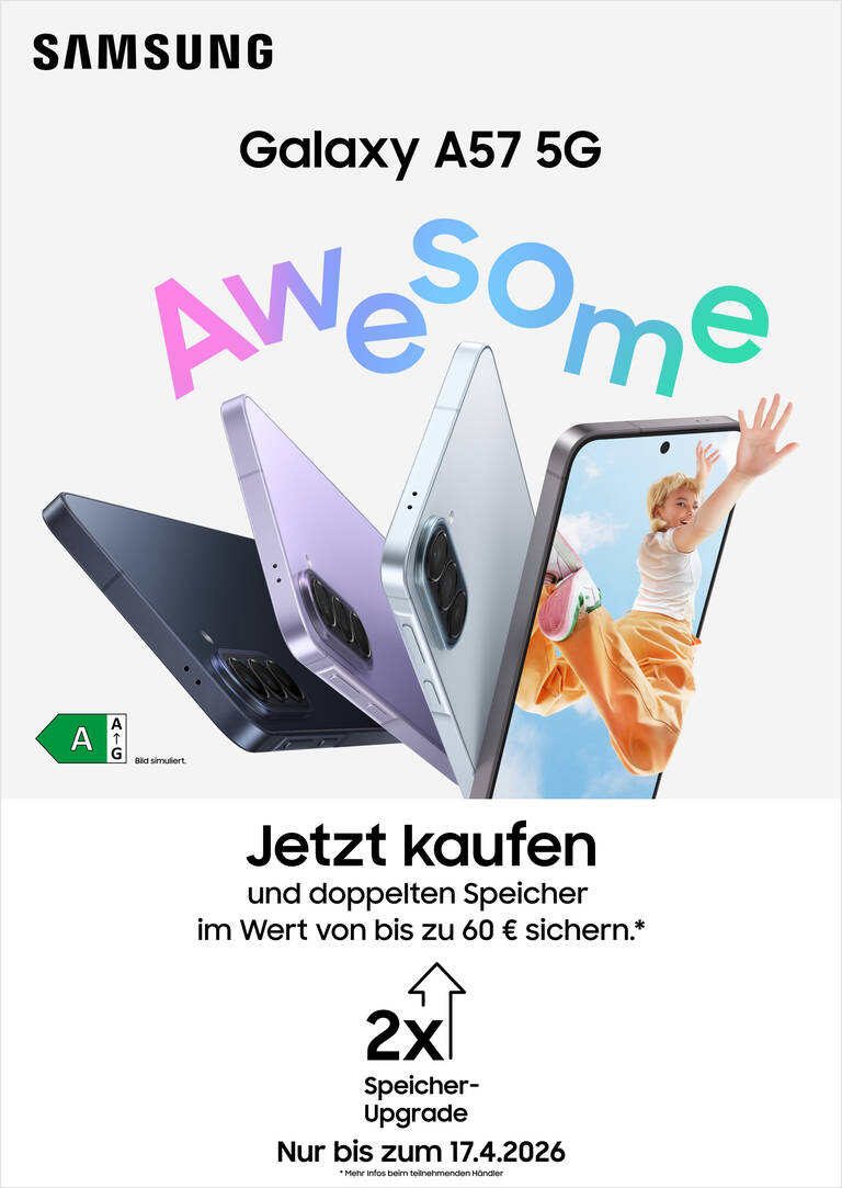 Samsung Galaxy A57 5G kaufen und doppelten Speicher sichern!