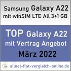 Samsung Galaxy A22 mit winSIM LTE All 3+1 GB - allnet-flat-vergleich-online.de