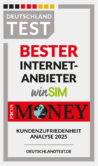Siegel winSIM ist bester Internet-Anbieter im Deutschland Test von Focus Money